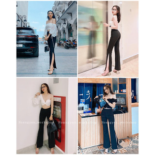 Abela Culottes quần ống loe xẻ tà