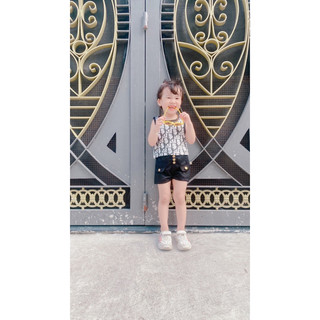 Set Áo Thun Quần Đen Siêu Cưng Bé Gái