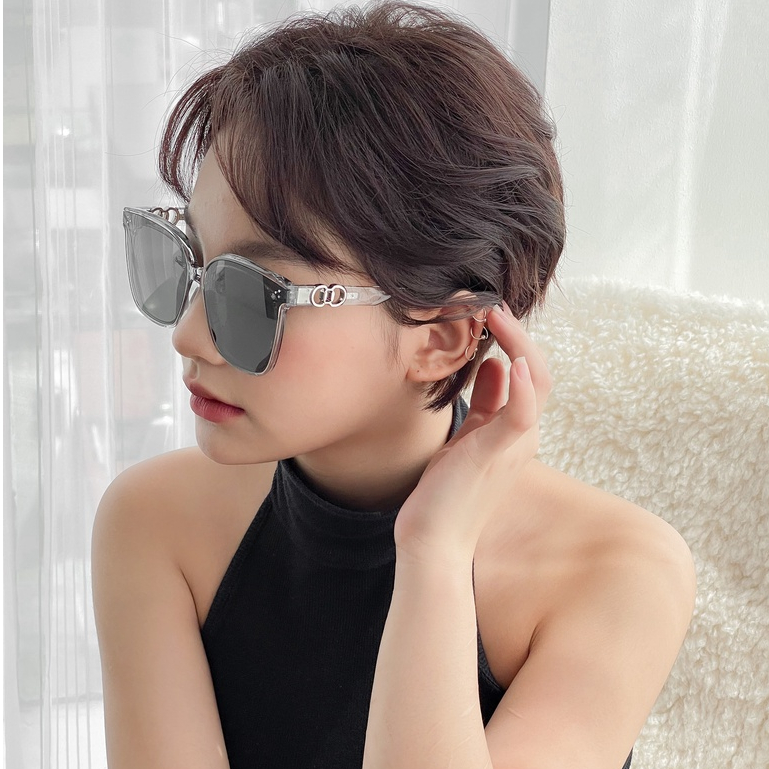 Kính râm nam nữ LILYEYEWEAR mắt vuông to chống UV400 bảo vệ mắt càng kính thời trang KC343