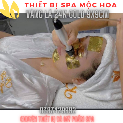 Mặt Nạ Vàng Lá 24 K Gold Làm Trắng Da Giảm Sạm Nám, Trẻ Hóa Da kích thước Lá 9x9cm Combo 25-50-100 lá