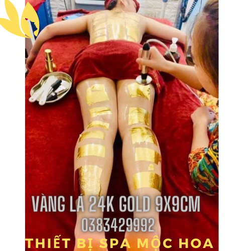 Mặt Nạ Vàng Lá 24 K Gold Làm Trắng Da Giảm Sạm Nám, Trẻ Hóa Da kích thước Lá 9x9cm Combo 25-50-100 lá