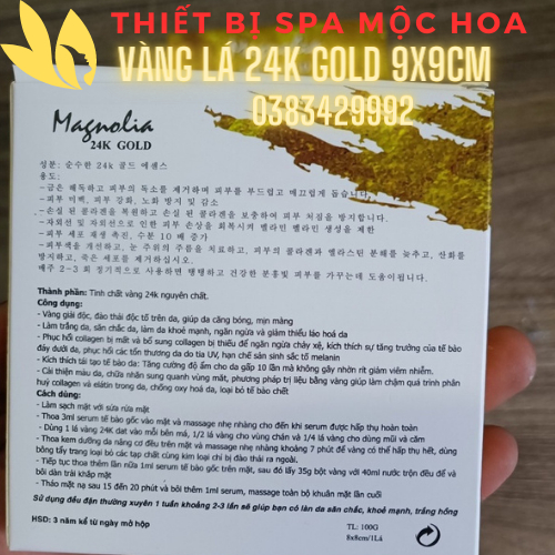 Mặt Nạ Vàng Lá 24 K Gold Làm Trắng Da Giảm Sạm Nám, Trẻ Hóa Da kích thước Lá 9x9cm Combo 25-50-100 lá