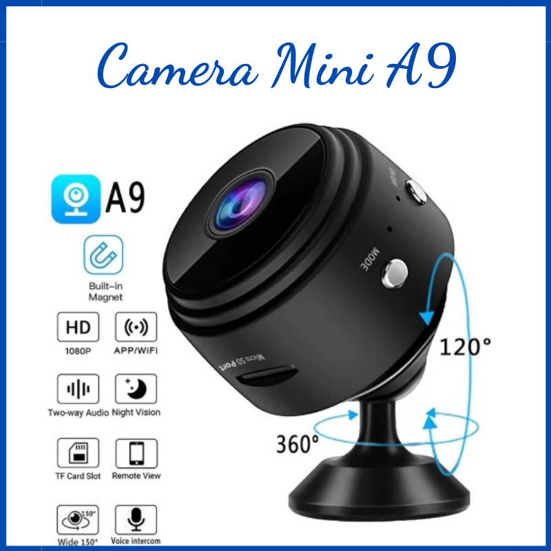 Camera Mini A9 , Camera Không Dây Wifi Kết Nối Điện Thoại Có App Quản Lý, Camera Giám Sát Chống Trộm Tdm