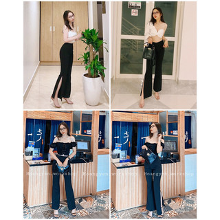 Abela Culottes quần ống loe xẻ tà
