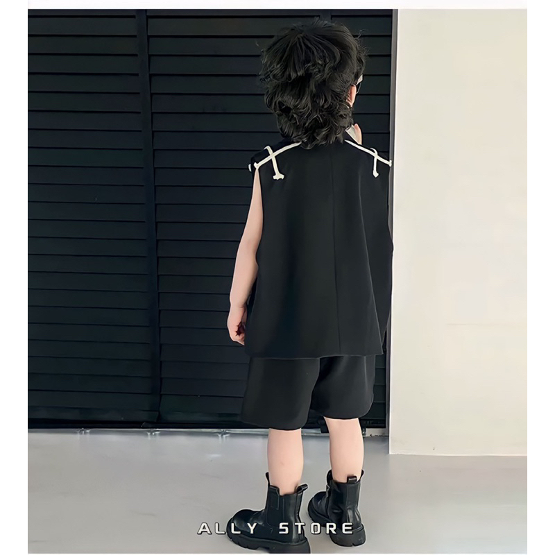 Bộ vest đen ba lỗ K470 Ally store