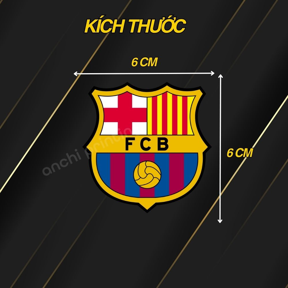 Combo 9 sticker logo decal CLB bóng đá BARCA chất liệu chống nước 5 lớp cao cấp - ANCHI PRINTING