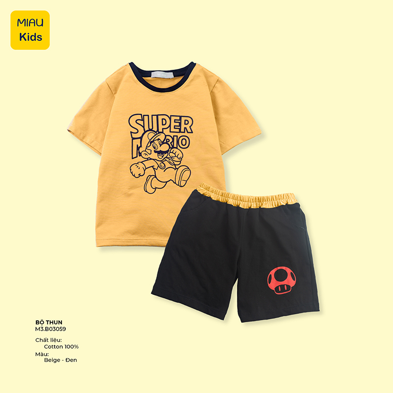 Bộ Bé Trai Họa tiết Doraemon, Khủng Long, Xe Ô tô đáng yêu Chất thun Cotton co giãn thoáng mát cho bé mặc đi học đi chơi