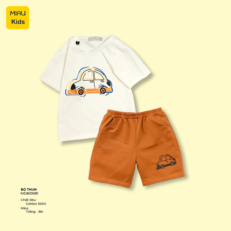 Bộ Bé Trai Họa tiết Doraemon, Khủng Long, Xe Ô tô đáng yêu Chất thun Cotton co giãn thoáng mát cho bé mặc đi học đi chơi