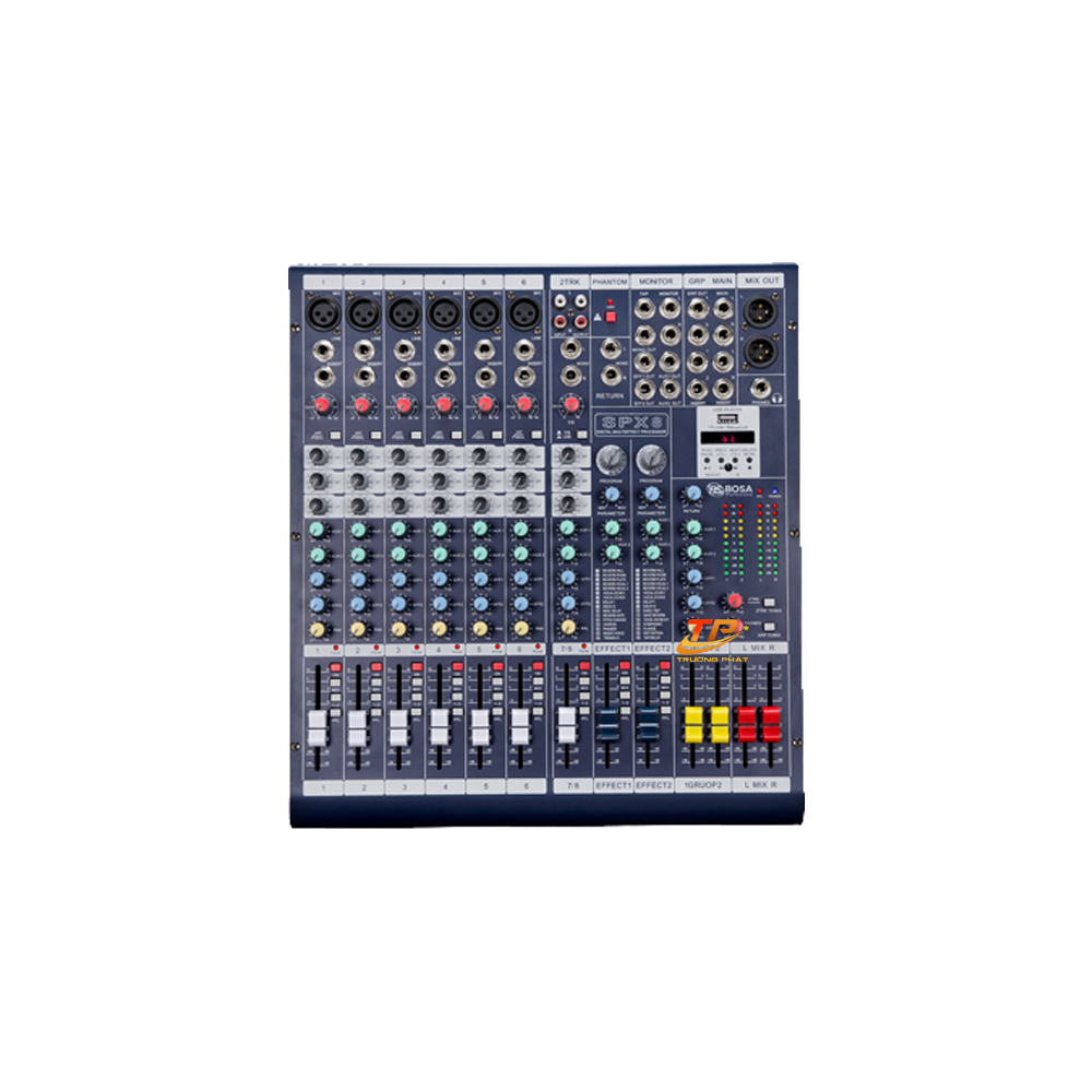 Mixer Bosa SPX8 chạy 2 Line Effect