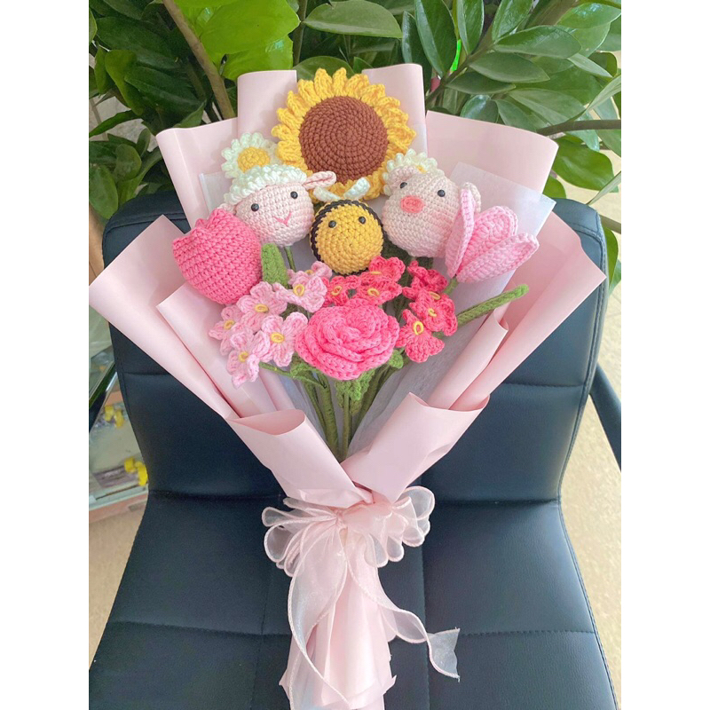 Hoa đan móc len siêu xinh