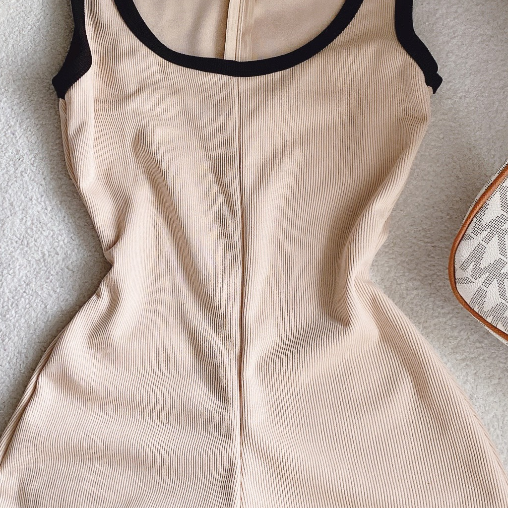 JUMPSUIT KEM GÂN SHORT NGẮN VIỀN ĐEN