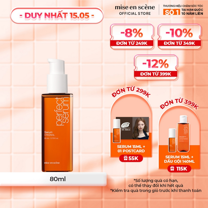 Tinh chất mise en scene Perfect Serum Original 80ml giúp tóc chắc khỏe, phục hồi hư tổn