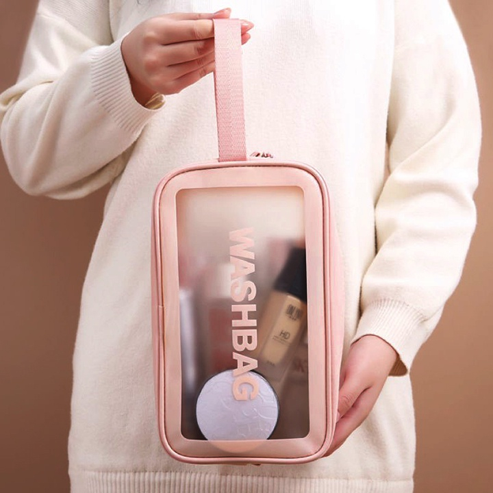 [HB GIFT] Túi đựng mỹ phẩm đồ trang điểm đi du lịch cá nhân washbag trong suốt có khóa kéo chống thấm nước