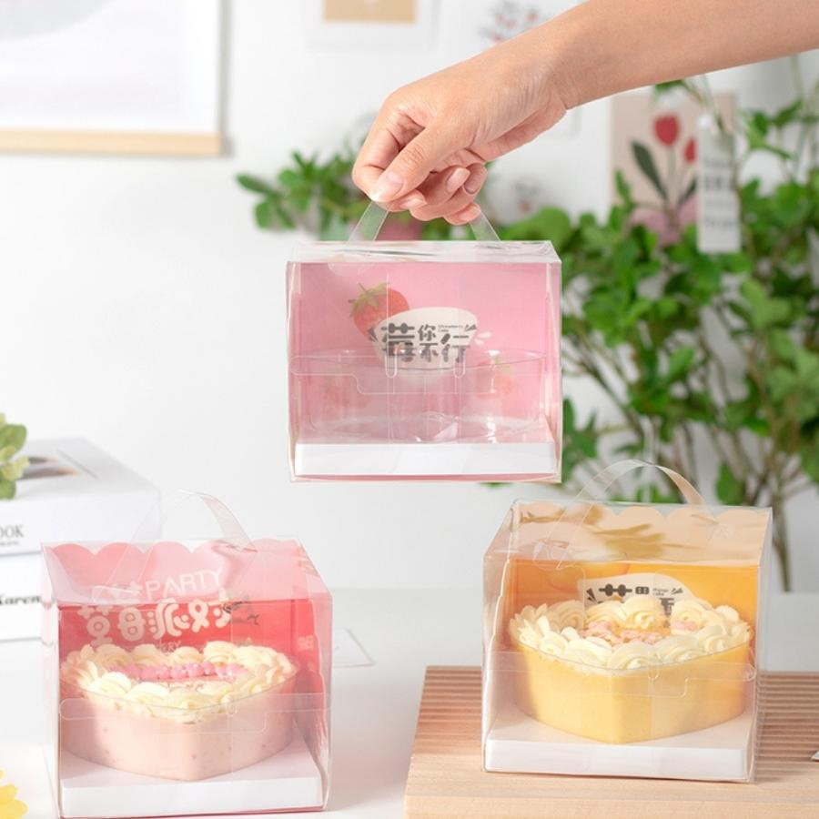 Hộp Bánh MOUSSE MICA trong suốt Hình Trái Tim 13.5 cm - HOP07