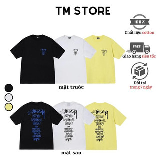 Áo thun nam nữ, unisex local brand tay lỡ 001 from rộng in stussy chất liệu cotton 100%, mẫu mới 2023