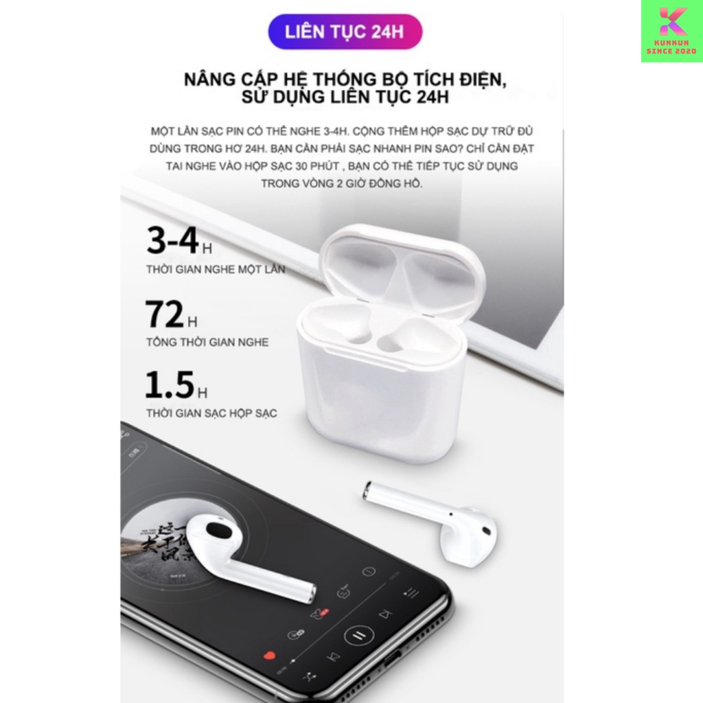 Tai nghe Bluetooth không dây AlP2, Âm thanh siêu hay, thiết kế ấn tưởng, Định Vị, Đổi tên kết nối mọi dòng máy [KUNKUN]
