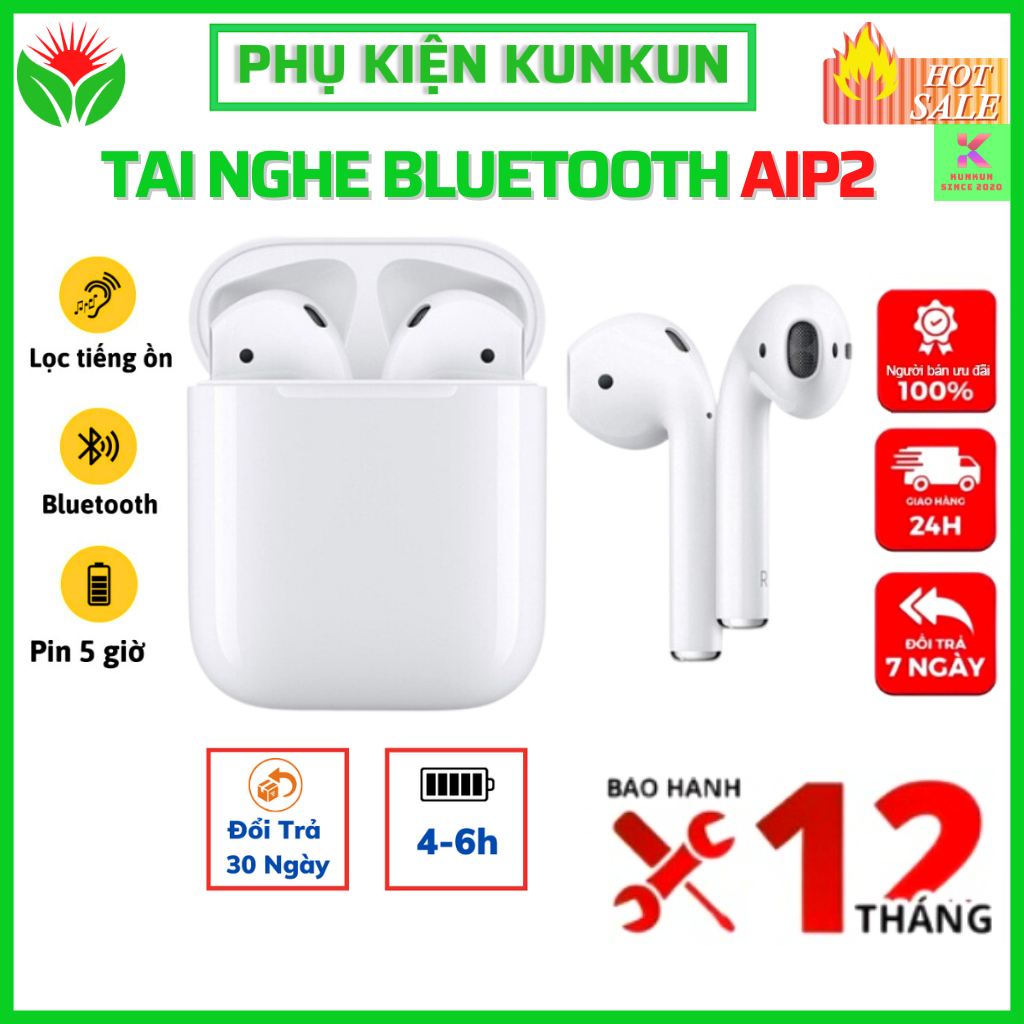 Tai nghe Bluetooth không dây AlP2, Âm thanh siêu hay, thiết kế ấn tưởng, Định Vị, Đổi tên kết nối mọi dòng máy [KUNKUN]