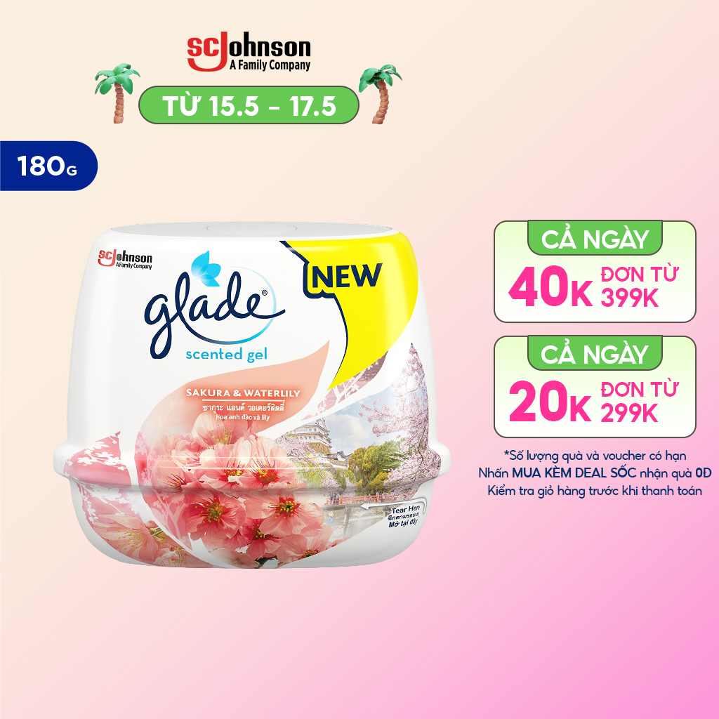 GLADE Sáp Thơm Hương Anh Đào Lily 180g