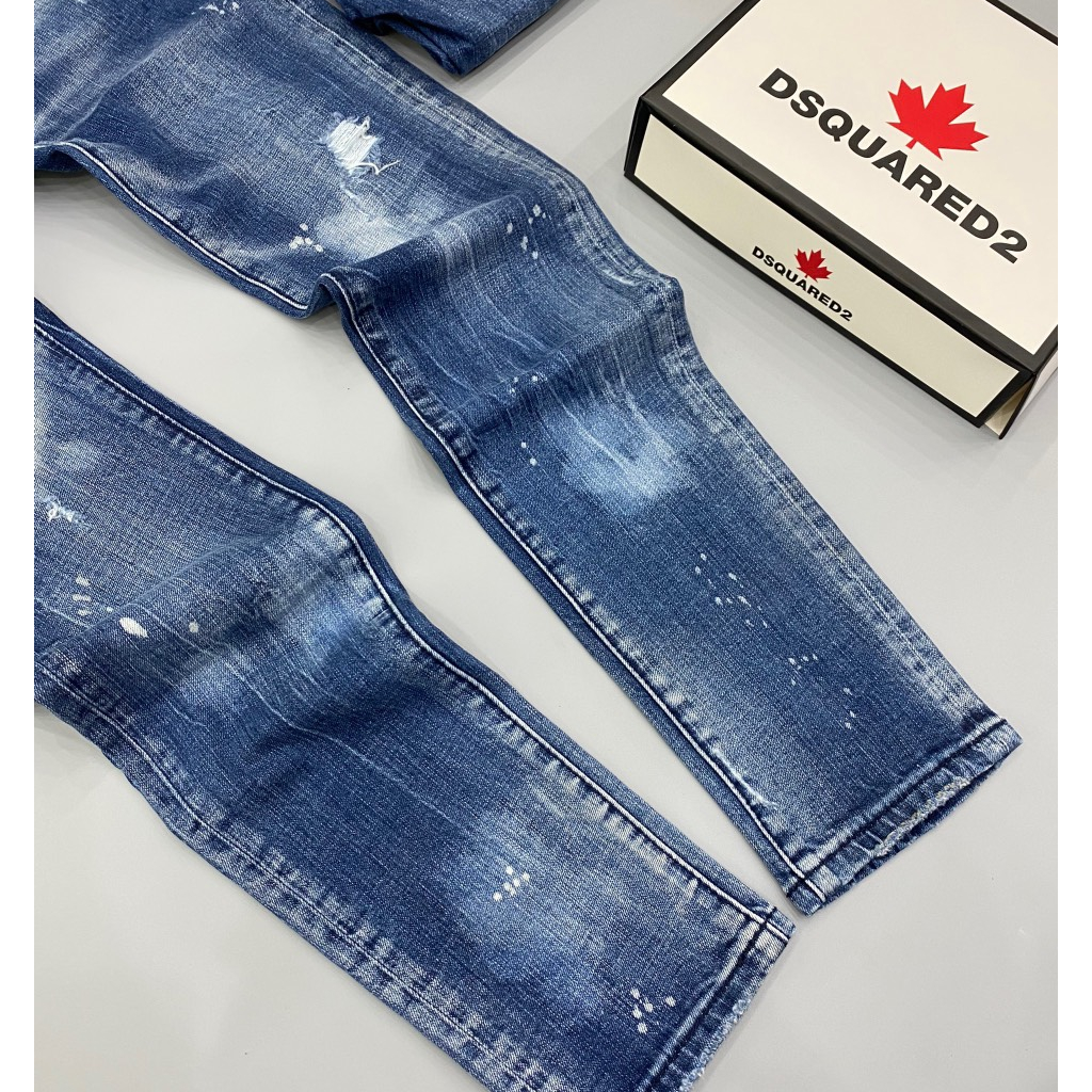 Quần DSQ Nam Mix Khoá Dọc Hông Siêu Đẹp - Quần DSQ Nam Like Au.th Vẩy Sơn Cao Cấp