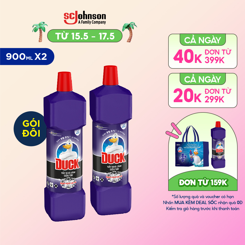 DUCK Tẩy Rửa Nhà Tắm Siêu Tẩy Pro Gói Đôi 900ml x 2