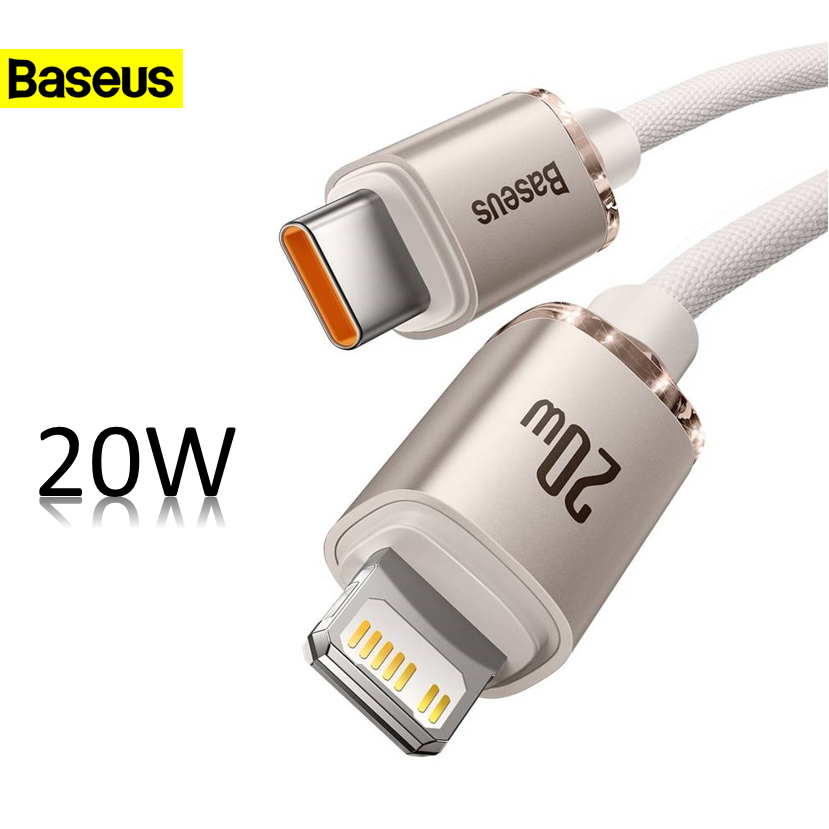 Cáp sạc nhanh 20W Baseus Crystal dây dù cao cấp siêu bền cho iPhone 12 13 14 11 pro max