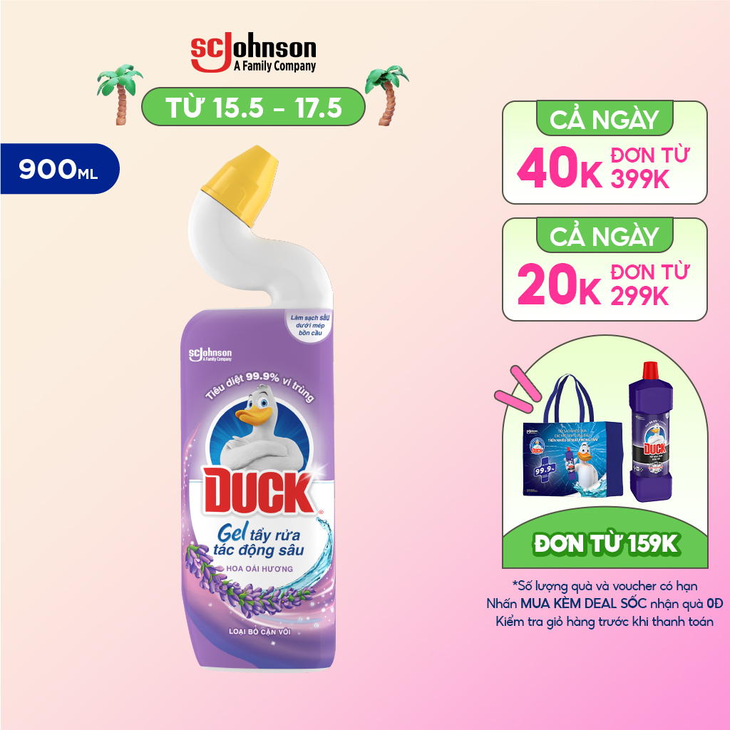 DUCK Gel Tẩy Rửa Bồn Cầu Hương Oải Hương 900ml