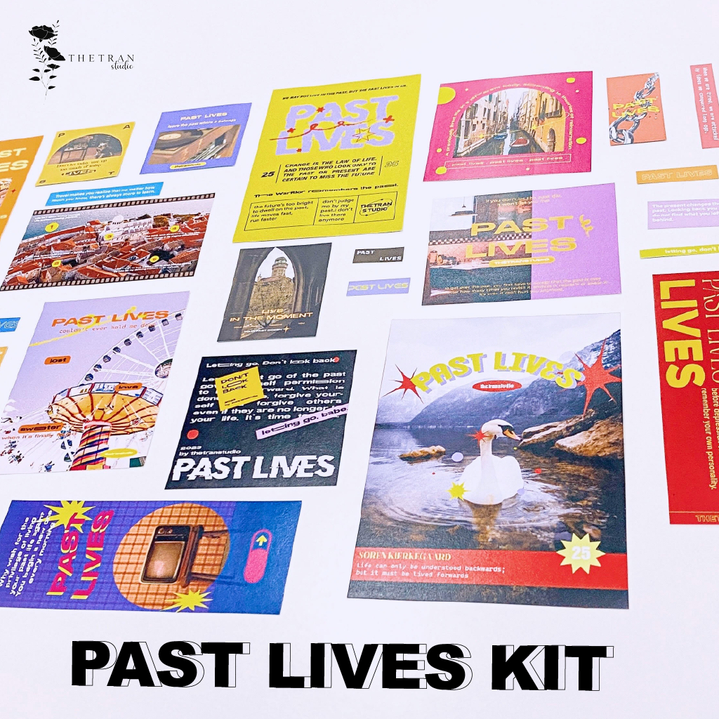 Bộ 25 postcard poster sticker nghệ thuật A6 decor phòng dán tường sổ tay / past lives kit / thetranstudio