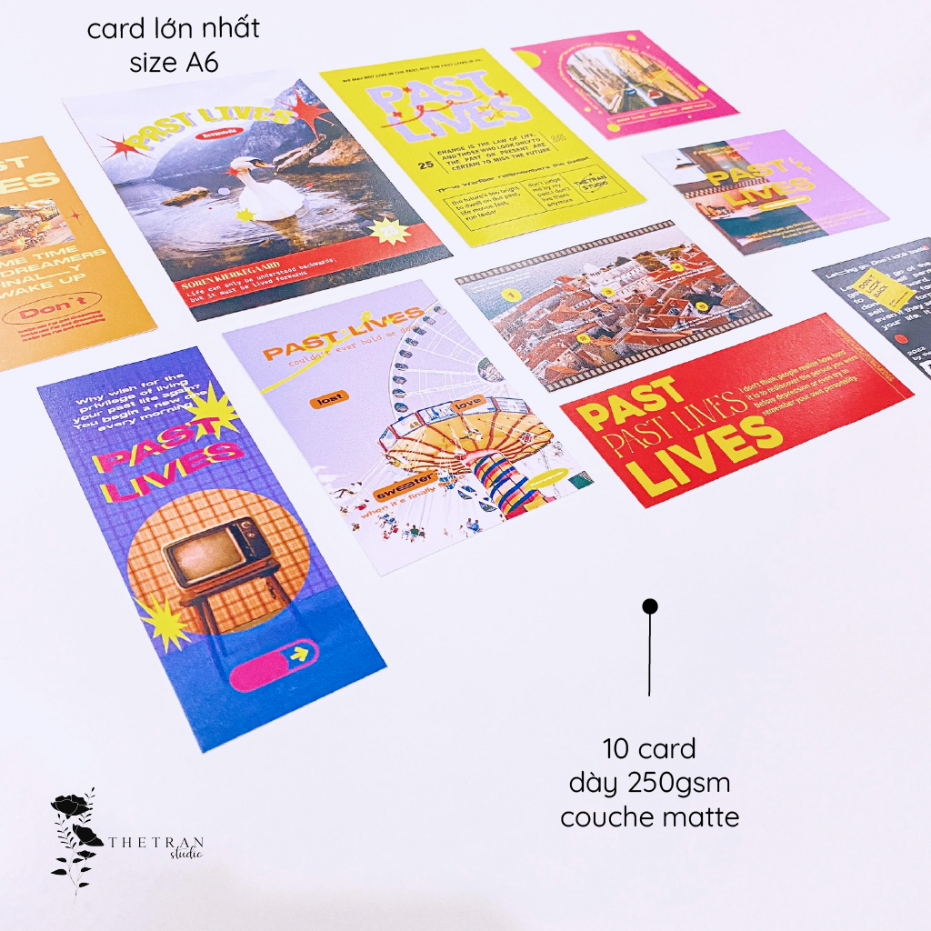 Bộ 25 postcard poster sticker nghệ thuật A6 decor phòng dán tường sổ tay / past lives kit / thetranstudio