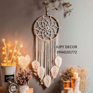 Dreamcatcher Macrame Treo Tường Decor Phòng Ngủ Phong Cách Bohemian Độc Đáo Dệt Thủ Công Handmde