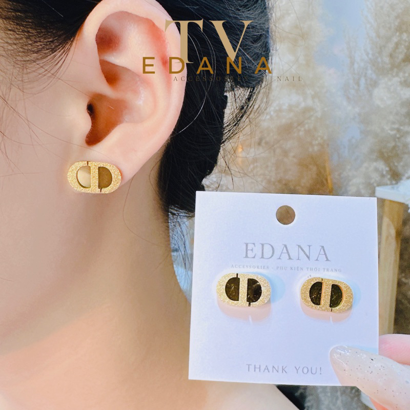 Bông tai CD nhỏ nhẹ nhàng, bông tai thương hiệu thời trang cao cấp