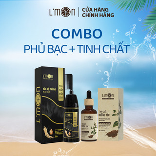 Combo tinh chất dưỡng tóc và dầu gội phủ bạc L'Mon