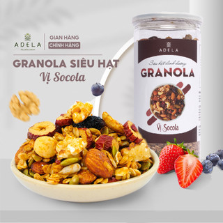 Granola siêu hạt vị socola ADELA, ngũ cốc granola ăn kiêng giảm cân dinh dưỡng không đường