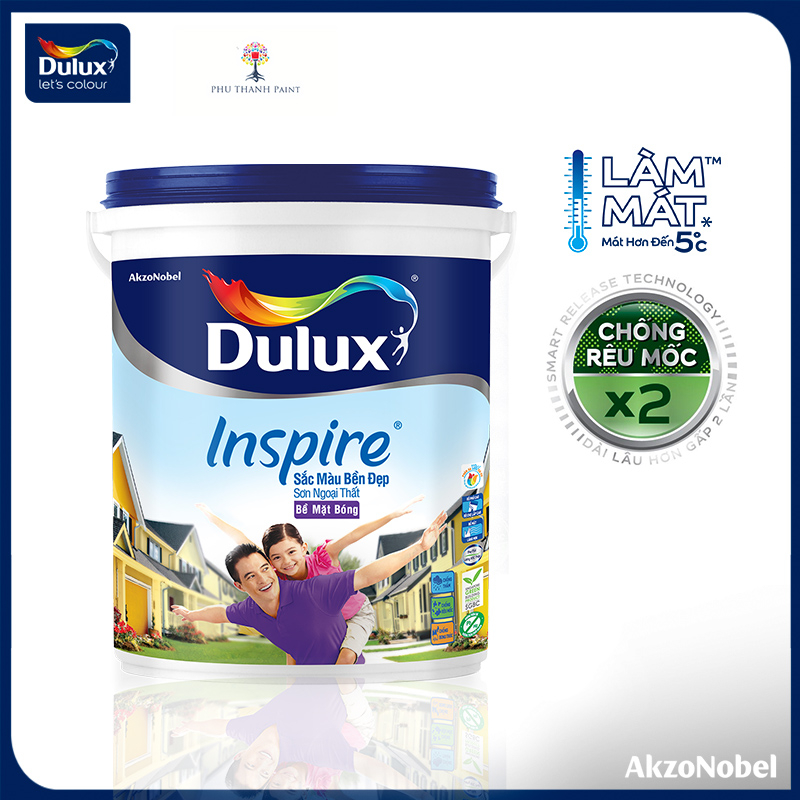Sơn tường - Ngoại thất - Cao Cấp - Dulux Inspire - Bề mặt sơn bóng - Thùng 15L
