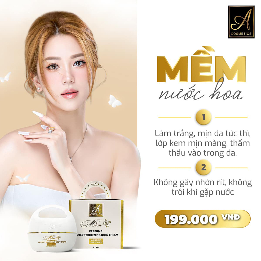 Kem trắng da body mềm dưỡng toàn thân A Cosmetics hương nước hoa Pháp dạng lotion 150g