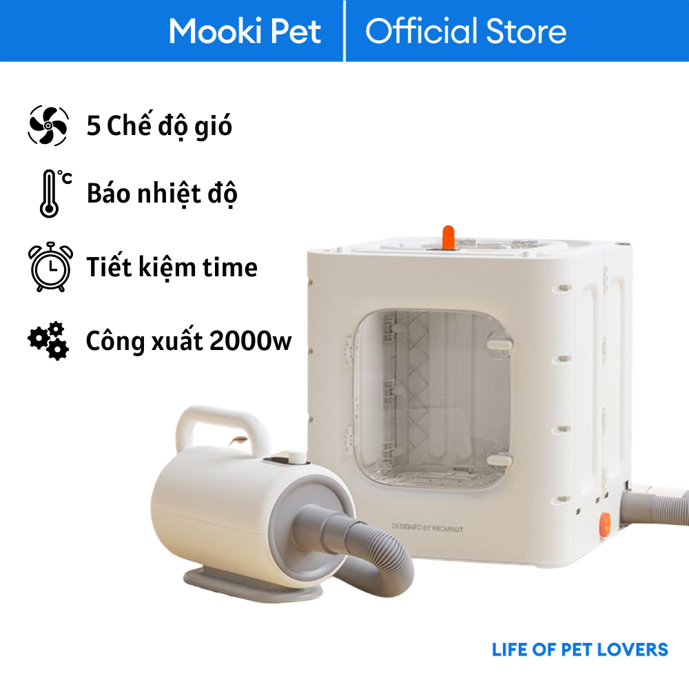 Hộp sấy tự động công suất lớn 2000w gió 360 cho chó mèo Xiaomi MOOKIPET