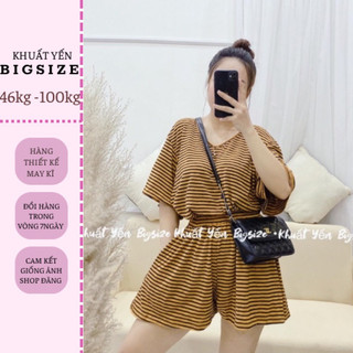 Set bộ cộc bigsize 50 đến 100kg, set bộ kẻ bigsize, set bộ cổ tim bigsize