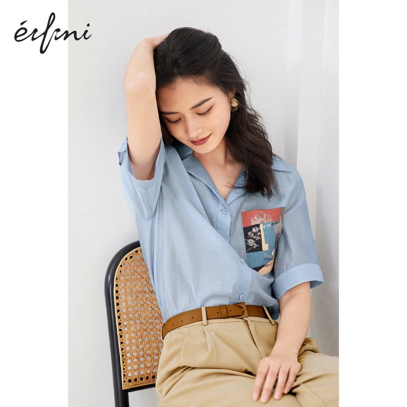 Áo sơ mi xanh Eifini