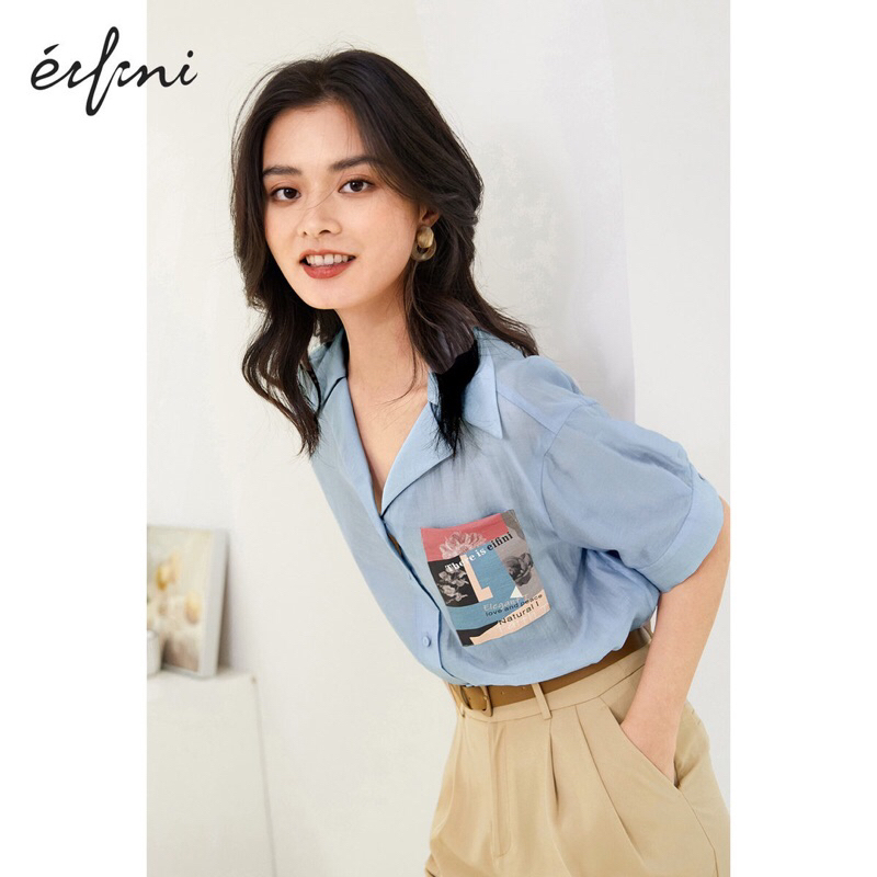 Áo sơ mi xanh Eifini