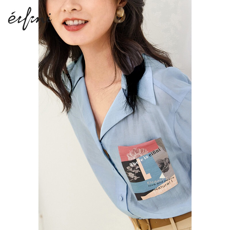 Áo sơ mi xanh Eifini