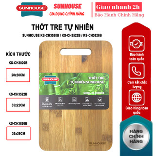 Thớt gỗ tre tự nhiên thân thiện môi trường sunhouse ks-ch3020b / ks-ch3522b / ks-ch3626b
