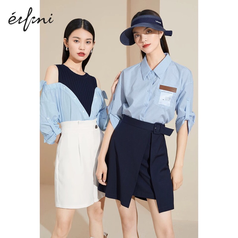 Chân váy xanh đen Eifini