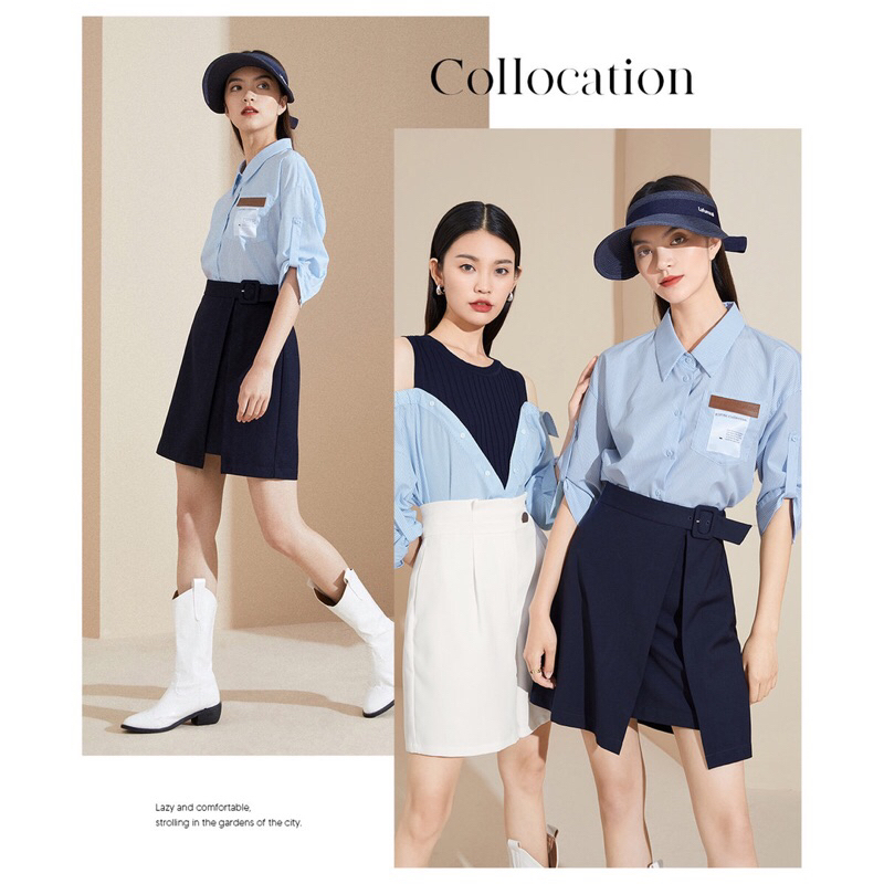 Chân váy xanh đen Eifini