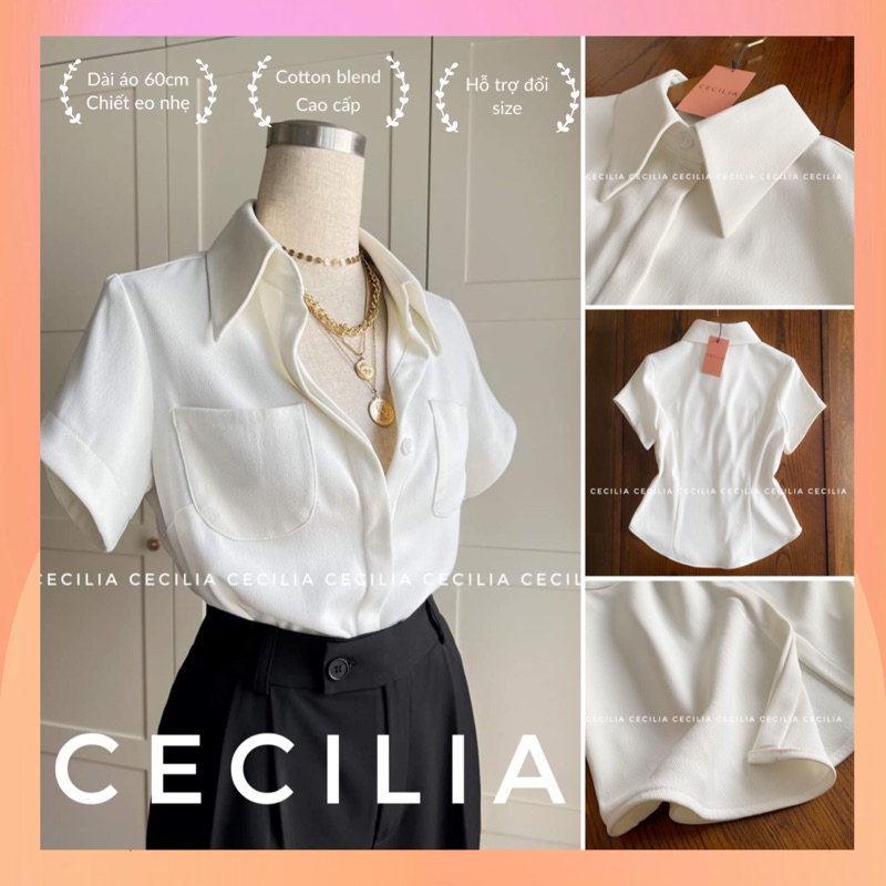 Set áo sơ mi và chân váy JULIAN Set By CECILIA khuy đá - áo kèm nơ cổ