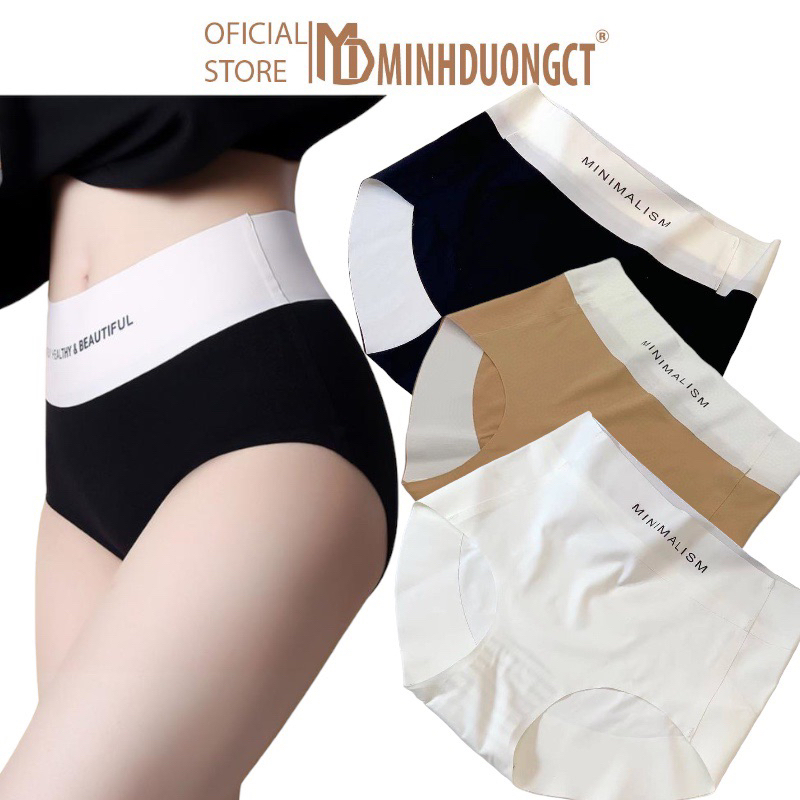 Quần Lót Su Lụa Lạnh MINI Không Đường May Kháng Khuẩn Thoáng Khí Lưng Cao