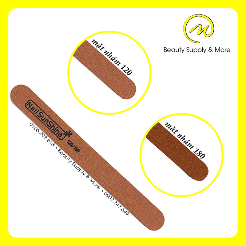 Set 5 Dũa Móng Nâu SunShine/O.P.I - Dũa móng tay thật lõi gỗ 120/180-100/120
