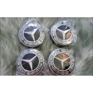 Logo chụp mâm, ốp logo lazang bánh xe ôtô Mercedes, đường kính 75mm