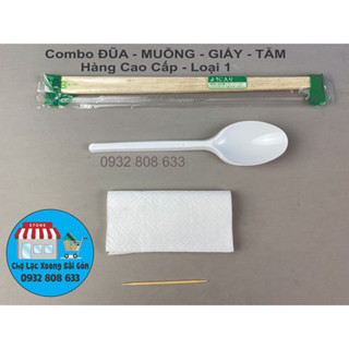[Siêu Giảm Giá] SET 50 Bộ Đũa Muỗng Giấy Tăm CAO CẤP