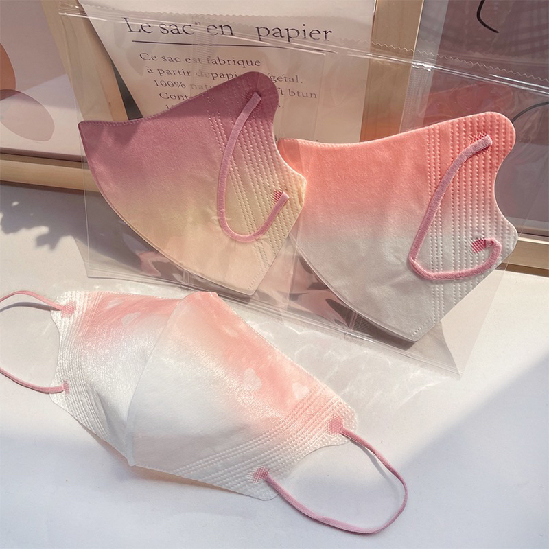 Khẩu trang Pastel Omber 3 lớp gam màu siêu dễ thương cho ai thích màu hồng
