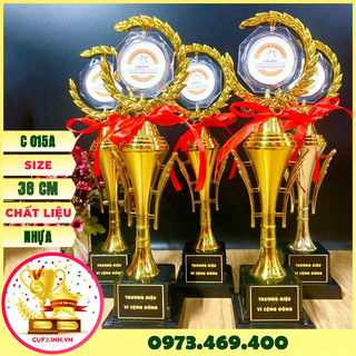Cúp vàng thể thao lưu niệm bóng đá pha lê huy chương quà tặng 015