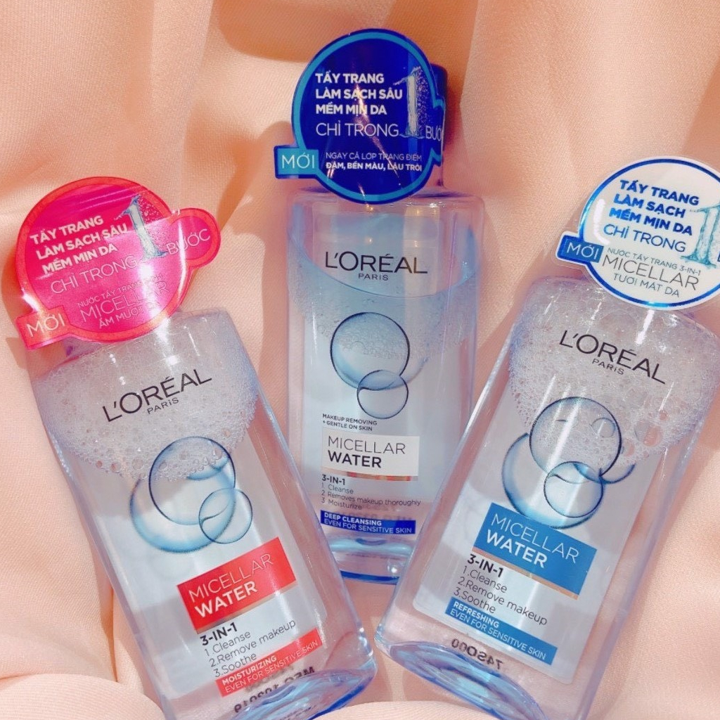 Nước tẩy trang cho mọi loại da L'Oreal Paris 3-in-1 Micellar Water